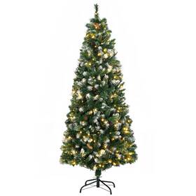 Us01-830732v80gn Uirio 6ft Decorated Christmas Trees Skinny Prelit Artificial Indoor Holiday Xmas Decor