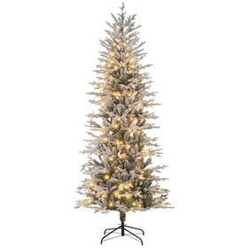 Uirio Us01-830761v81gn 7.5ft Pre Lit Artificial Flocked Christmas Trees With Snow Branches Warm Yellow