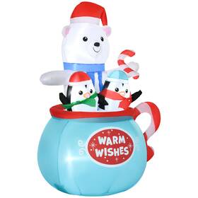 Us01-844529v80mx Uirio 5ft Inflatable Christmas Polar Bear Penguins Blow Up Outdoor Led Yard Decoration