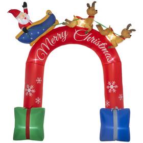 Us01-844535v80mx Uirio 9ft Inflatable Christmas Arch Santa Claus Blow-up Outdoor Led Yard Decoration