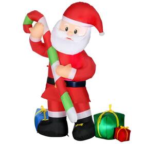 Us01-844716v80rd Uirio 6ft Christmas Inflatables Outdoor Decoration Santa Claus With Candy Cane Blow Up