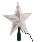 Ul1985s Kurt Adler Ul Glitter Star Christmas Treetop Silver 086131248405