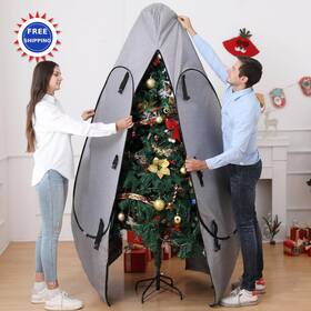 Unark 602835172473 Christmas Tree Storage Bag Fit 6-7.5 Ft Upright Artificial Cover Gray 6.5ft