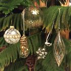Unbranded Blown Glass Christmas Ornaments Angel Star Teardrop Stencil Gold