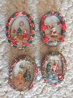 Unbranded Holiday Santa Wreaths Refrigerator Magnets