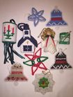 Unbranded Vtg Christmas Ornaments Needlepoint Crafted Yarn Plastic Canvas Country