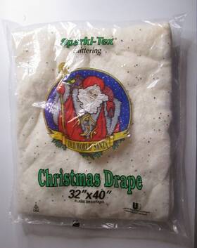 Union Wadding Company 077156001007 Sparkl-tex Glitterling Christmas Drape 32 Inch X40 Old World Santa New Vintage