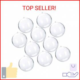 Uniqled 747380929247 2.75 Inch /70mm Clear Plastic Fillable Christmas Diy Craft Ball Ornament - Pack Of 10