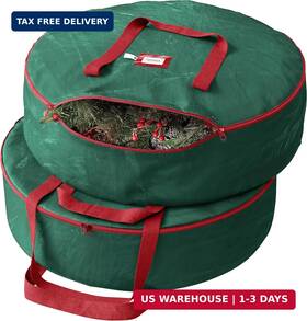 Urbundy 810143583090 Heavy Duty Wreath Storage Bag 24 Inch 2-pack - Christmas Contain