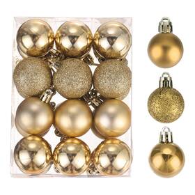 Uxcell 656320727280 24pcs Christmas Ball Ornaments Tree Decorations Gold 1.6 Inch /4cm