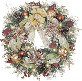 B091ycg6h6 Valery Madelyn Pre-lit Christmas Wreath For Front Door With Lights 30 Inch Larg