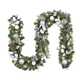 B0f2hvjd9l Valery Madelyn 9 Feet Pre-lit Christmas Garland With Lights For Mantle Lighted Outdoor Xmas