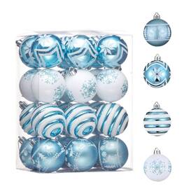 Eg0101-0513 Valery Madelyn Christmas Ornaments Tree Decorations 24ct Light Blue And Silv