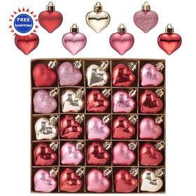 Eg1402-vantine Valery Madelyn 25pcs Valentines Day Heart Shaped Ornaments Gift Pack Christmas