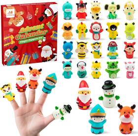 Vanmor 313025782722 Finger Puppets Advent Calendar 2024 For Kids Toddlers - Christmas Countdo