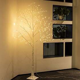 Vanthylit 765470917813 6ft White Birch Tree With 288 Led Fairy Lights Warm Prelit Christmas