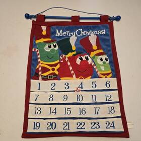 Veggietales 603799291781 Advent Calendar Cloth Countdown To Christmas Daily Pockets 22 Inch X15