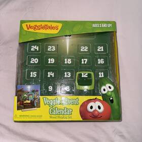 Veggietales 849397005386 Veggie Advent Calendar Wood Display Religious Countdown Christmas