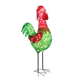 Veikous 717023237138 6 Ft. H 3d Warm White Light Rooster Christmas