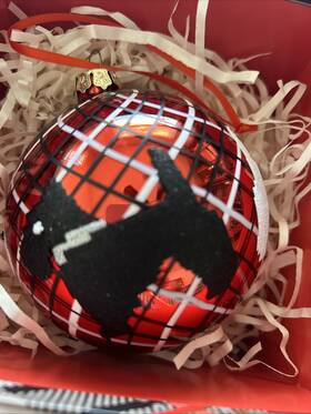 Vera Bradley 886003413050 Scottie Dog Dogs Glass Christmas Ornament Newa
