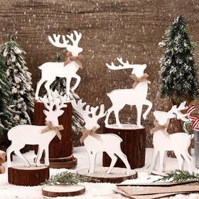 Sig-vercraft-0098 Vercraft 5 Pcs Tabletop Reindeer Christmas Decoration Wooden Rustic Standing