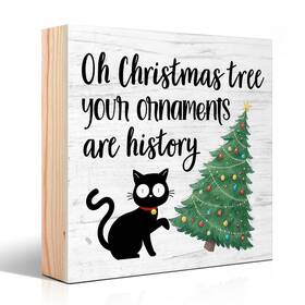 Ymh088 Vgrti Oh Christmas Tree Your Ornaments Are History 5.9x5.9x0.8inch Beige