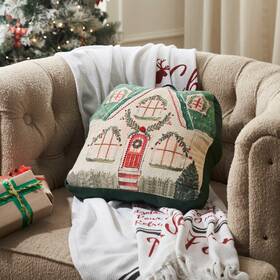 Vhc 840233945118 Christmas Cottage Pillow With Beads 14x14 Brands