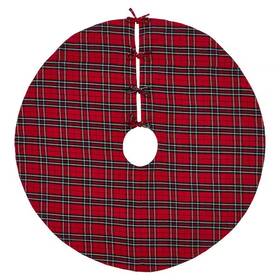 Vhc Brands 313023098047 48 Inch Red Tartan Plaid Polyester Christmas Tree Skirt