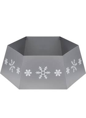 85442 Vhc Brands Snowflake Christmas Tree Collar Metal Galvanized 10x28 Inch