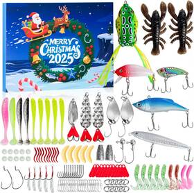 Vhdqllaw 768913521240 Advent Calendar 2025 Fishing Christmas Countdown 24 Days 114pcs Lures Se