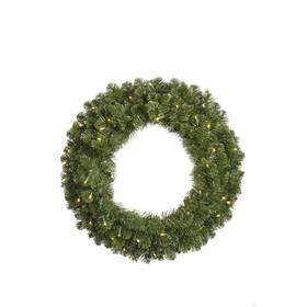 35840513 Vickerman Pre-lit Double-sided Grand Teton Artificial Christmas Wreath - 48 Inch Clear Led