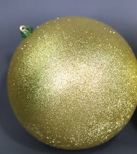 Vickerman 734205445242 6 Inch Christmas Ornament Ball Gold Glitter Finish Shatterproof 4 Pack