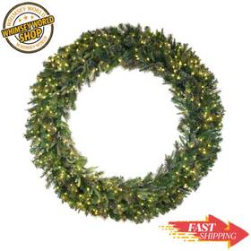 Vickerman 762152729696 84 Inch Cashmere Pine Artificial Christmas Wreath Warm White Led Lights