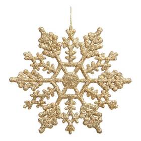 M101408 Vickerman 4 Inch Glitter Snowflake Christmas Ornaments In Gold Set Of 24