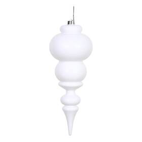 N150611dmv Vickerman 14 Inch Plastic Finial Christmas Ornament In Matte White