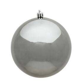 N591087dsv Vickerman 4 Inch Pewter Shiny Uv Treated Christmas Ornament Ball - 6 Per Bag