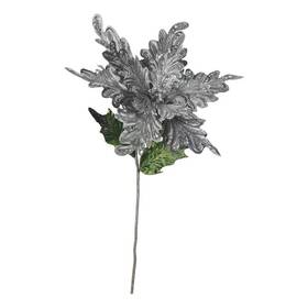 Of160127 Vickerman 31 Inch Velvet Poinsettia Artificial Christmas Pick In Pewter Set Of 3