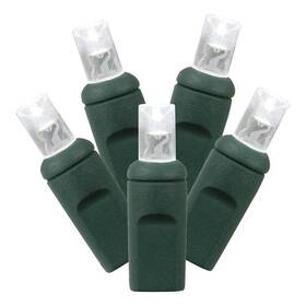 X6g6509 Vickerman 25ft Wide Angle Led Green Wire Christmas Light Set In Pure White
