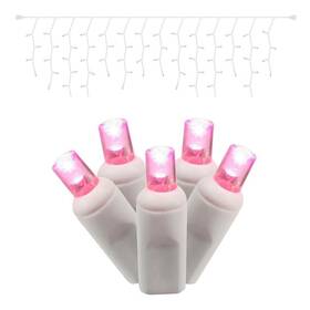 X6w3310 Vickerman 9ft Color Box Angle Led Icicle Christmas Light Set In Pink