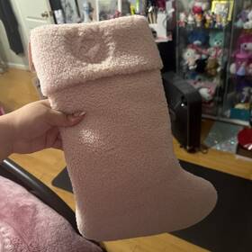 Victorias Secret 198765865481 Pink Sherpa Christmas Stocking Winter 2025 Nwt