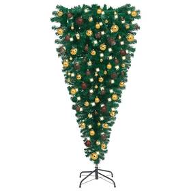 3078017 Vidaxl Upside-down Artificial Pre-lit Christmas Tree With Ball Set Xmas