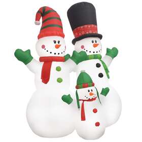 345361 Vidaxl Christmas Decoration Inflatable Snowman Family With Leds Xmas Lighting