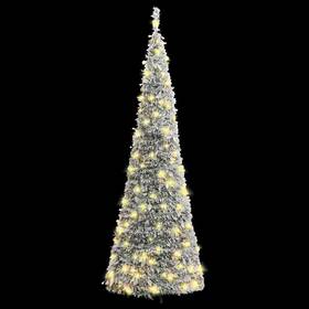 357756 Vidaxl Christmas Tree Artificial Xmas Decoration Pop-up Flocked Snow Leds