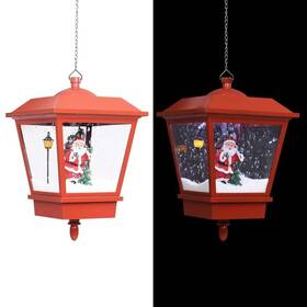 X17.7 Vidaxl 719883994864 Christmas Hanging Lamp With Led Light And Santa Red 10.6 Inch X10.6