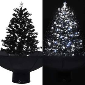 Vidaxl 719883994895 Snowing Christmas Tree Black Pvc Polyester Plastic