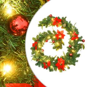 Vidaxl 720286014479 Christmas Garland Green And Red Pvc 8.9ft