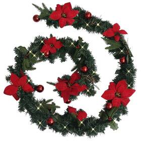 Vidaxl 720286017821 Christmas Garland Green And Red Pvc 8.9 Feet Long