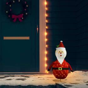 Vidaxl 720286415542 Decorative Christmas Santa Claus Figure Led Luxury Fabric 2 Ft