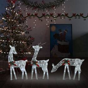 X35.4 Vidaxl 720286415610 Christmas Reindeer Family 106.3 Inch X2.8 White Cold Mesh