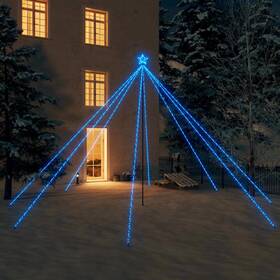Vidaxl 720286443682 Led Christmas Tree Blue Lights Metal 16 Ft